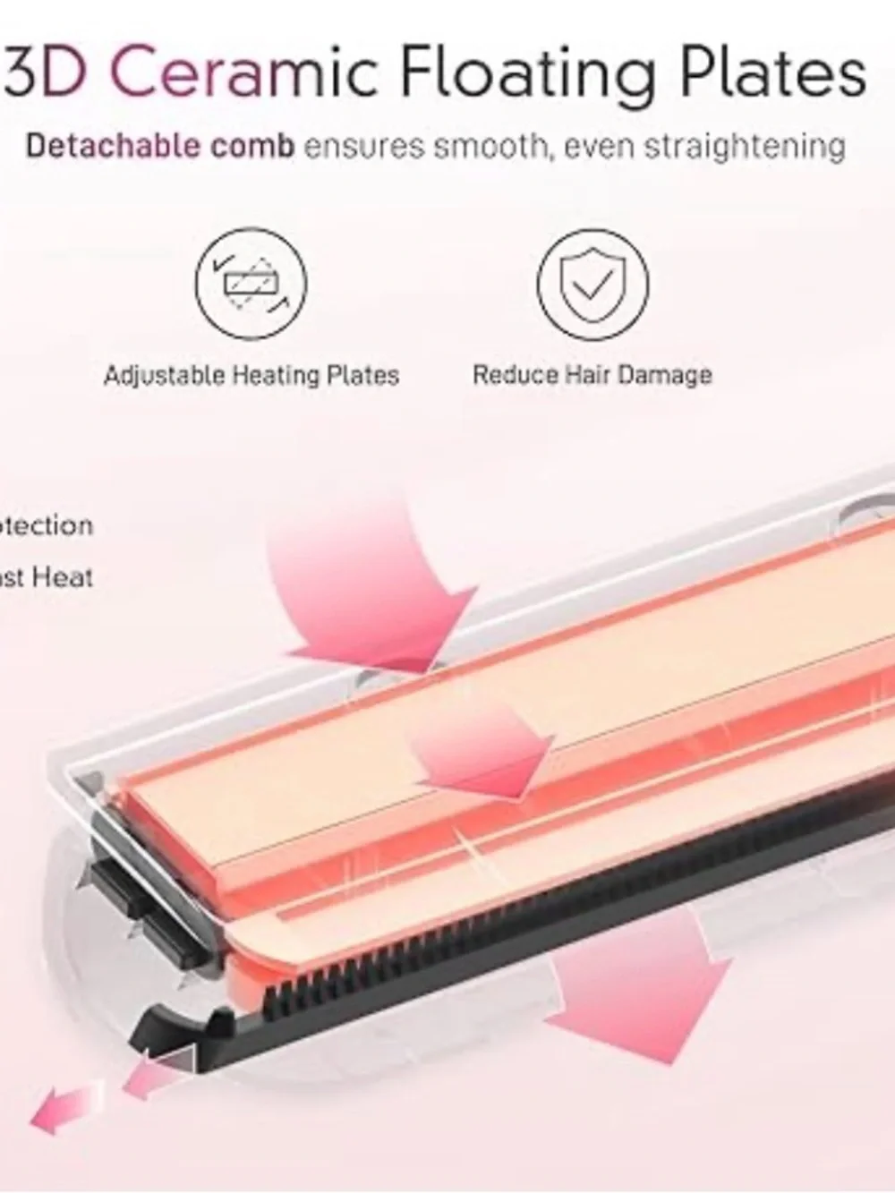 HITTIONA Flat Iron Hair Straightener – 1.75” Ceramic Infrared Ionic Flat Iron